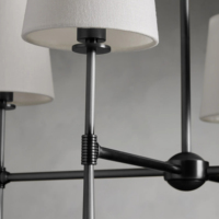 Table à manger personnalisée Rhodes 28 lustre rond en tissu suspension simple pour salon ferme moderne