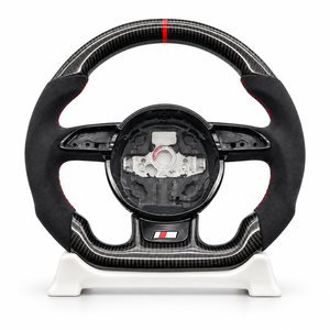 Volante de Fibra de Carbono para <span class=keywords><strong>Audi</strong></span> A3 <span class=keywords><strong>A4</strong></span> A5 A6 C7 C8 B8 B9 S3 S4 S5 RS3 RS4 RS5 RS6 RS7 R8 TT TTRS, Volante Personalizado - Product Image 1