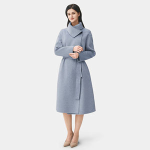 Usine OEM ODM, vêtements d'hiver chauds, <span class=keywords><strong>manteau</strong></span> <span class=keywords><strong>en</strong></span> <span class=keywords><strong>laine</strong></span> pour femme, col rabattu, couleur avoine, formel, 10% cachemire, 10% soie - Product Image 3