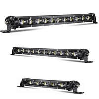 Nueva Barra de luz LED delgada de una sola fila 12V 8,8 pulgadas 18W 6d Barra de luz LED de 18 vatios luz todoterreno para camiones todoterreno