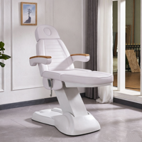 Table de massage électrique à 3 moteurs pour spa facial, lit de beauté réglable, équipement moderne pour esthéticiennes, extensions de cils et tatouages, base incurvée