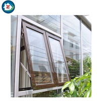 Fenêtre à auvent moderne à double vitrage en alliage d'aluminium avec écran à persiennes Contrôle des insectes pour la maison de villa et les hôtels