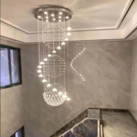 Luminaires suspendus en spirale longue pour escalier JYLIGHTING, luminaires de plafond en cristal LED modernes et luxueux pour plafonds hauts