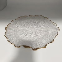 Garniture en or clair Design rond de luxe Plat de chargeur en plastique de Style européen pour les dîners de mariage à la maison