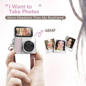 S162 Mini Digitale Camera - 1,47-inch CMOS-sensor, kantelbaar scherm, 1080P video recorder, lederen band, vaste focus, 2K mini camera - Product Image 5