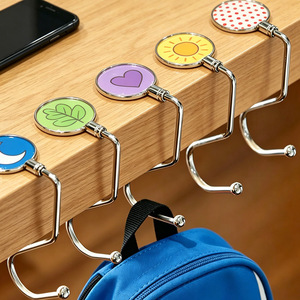 Desk Side Backpack Hooks Metal Single Hook 1-3kg Load Capacity For Classroom Dormitory Use - Product Image 2
