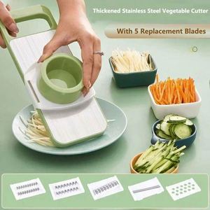 Wholesale Kitchen Manual Stainless Steel Green Multi-Function <b>Vegetable</b> Slicer Shredder Cutter Potato Shredders Fruit Tools - Product Image 2