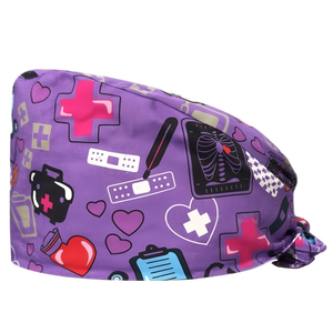 Casquette d'infirmière unisexe, casquette de travail dentaire, motif chaton, bandeau doux, respirant, confortable, réglable, multicolore, pour hôpital - Product Image 4