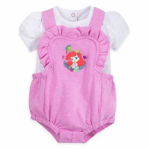 New spring summer body piece plain color conjoined baby clothes 100% organic cotton romper 2pcs