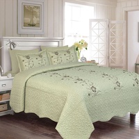 Offre Spéciale 100 pour cent Polyester Couleur Unie 6 pièces broderie Couvre-lit Couette Ensemble