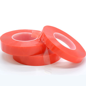 Red Pet Double Sided Tape 1240mm Width High Viscosity <b>Adhesive</b> For Electronics Repair Waterproof <b>Heat</b> <b>Resistant</b> - Product Image 1