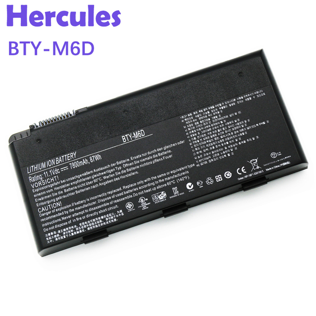 New Hot Wholesale Laptop Battery 11.1V 87Wh BTY-M6D for MSI GT60 GT70 GX780R GX680 GX780 GT780R Rechargeable Notebook Battery