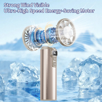Ventilateur portable IMYCOO haute technologie à coque métallique, puissant, rafraîchissant, 100 vitesses, recharge USB, compact, avec affichage numérique