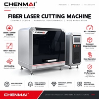 Découpeuse laser à fibre mini Chenmai 800W 4040 400*400mm, machine CNC de bureau pour acier inoxydable, aluminium, laiton