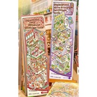 16pcs Per Pack Stiker Koleksi Stiker Pemandangan Miniatur Toko Serba Ada Rumah 3D Bertingkat DIY