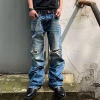 Jeans baggy noirs sur mesure pour hommes, coupe large, non lavés, style ample et oversize.