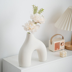 Juego de Tres Piezas de Estilo Bohemio, Florero <span class=keywords><strong>Blanco</strong></span>, Diseño Geométrico Redondo, Liso, Nuevo - Product Image 3