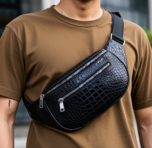 Haute qualité fabricant Croc <span class=keywords><strong>cuir</strong></span> Fanny Pack sac mode <span class=keywords><strong>banane</strong></span> taille sac PU <span class=keywords><strong>cuir</strong></span> hommes bandoulière poitrine sac - Product Image 2