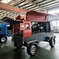 Compresseur d'air portable diesel 250 375 400 550 CFM 16Bar, compresseur à vis mobile 8Bar 185 CFM avec moteur PLC 220V