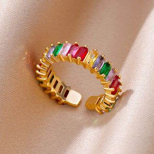 Minimalist Stacking <strong>Ring</strong> European American Style 18K Gold Plated <strong>Adjustable</strong> Non Tarnish Copper <strong>Ring</strong> - Product Image 5
