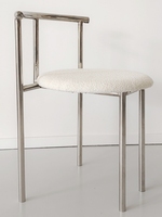 Chaise de salle à manger en acier inoxydable pour la maison, chaise moderne pour la chambre des filles, coiffeuse de maquillage, design vintage