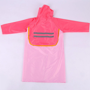 Children's Raincoat Cartoon Onesie Blue With <b>Backpack</b> Seat For Kindergarten And Primary School Students - Product Image 2