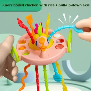 Nuevo <span class=keywords><strong>astronauta</strong></span> dedo tirar divertido juguete infantil plástico apretar bebé mordedor con cuerda educación temprana para Amazon - Product Image 3
