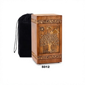 Urne adulte gravée de crémation d'arbre de vie pour les cendres humaines avec le sac libre de velours - Product Image 1