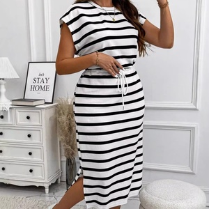 Robe grande taille pour femmes, vêtements grande taille, jupes de plage d'été pour femmes rondes, maxi noire, décontractée, formelle, robes grande taille pour femmes - Product Image 1