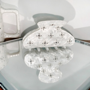 Nuevas pinzas para el pelo con diamantes de imitación brillantes para mujeres, horquillas de acetato, abrazadera de cangrejo, Clip de agarre de cola de caballo, accesorios de moda para el cabello - Product Image 3