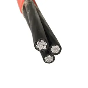 low voltage 0.6/1 KV aluminum 4 core 16mm 4x50 4C x 70 mm2 AL/XLPE ABC Cable for Overhead