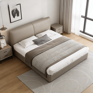 Lit moderne à prix avantageux, lit en bois massif avec rangement, taille Queen/King, meubles de maison - Product Image 3