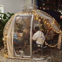 Dôme géodésique transparent Miico MCH-2700 PC Eco Cabin, tente de glamping pour hôtel, maison préfabriquée, diamètre 2,7 m, imperméable 1500-2000 mm