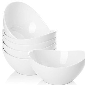 Vajilla de esmalte blanco nórdico, cuenco con forma de barco con logotipo personalizado <span class=keywords><strong>para</strong></span> sopa, ensalada, Pasta, Catering, Buffet en estilo ovalado esmaltado <span class=keywords><strong>para</strong></span> hoteles - Product Image 1