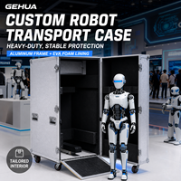 Valise de transport pour robot personnalisée GEHUA, cadre en aluminium, intérieur en mousse EVA, robuste, avec roulettes