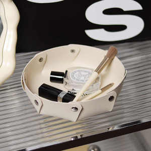 Organizador de Cosméticos de Cuero para Escritorio, Estilo Escandinavo, para la Entrada del Salón, con Espacio para Guardar Llaves, Bandeja Europea Multiusos - Product Image 3