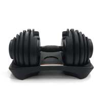 Haltère réglable de qualité commerciale 24 kg avec 15 réglages, haltère à poignée rotative OEM pour la maison, la salle de sport et les distributeurs de détail