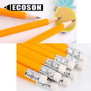 Wooden Pencils Cheap Wholesale 2023 Basics Woodcased #2 Pre-sharpened HB Lead Bulk Box Packing School Yellow Wooden Kids Pencil With Eraser