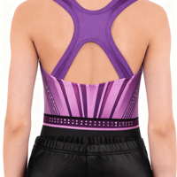 Combinaison de gymnastique pour filles et adultes, design personnalisé ODM, en spandex violet, uniforme de danse, modèle de performance par sublimation, Chine