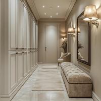 ZA élégant élégant en bois massif à panneau surélevé chambre armoires placard français pour intérieurs de luxe pour hôtels Villas Offre Spéciale