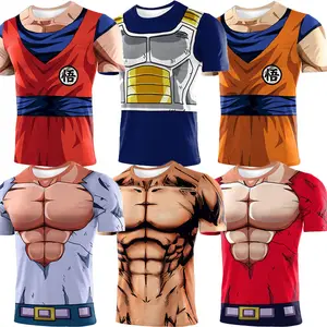 Dragon Ball Super Tshirt Goku เสื้อรัดรูปแขนสั้น,เสื้อวอร์มใส่วิ่งพิมพ์ลายฟิตเนสเล่นกีฬาสำหรับผู้ชาย