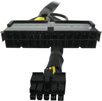 Adaptateur d'alimentation principal 24 broches à 10 broches ATX PSU câble à manchon tressé pour IBM Lenovo pc et serveurs 12 pouces (30cm)