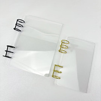 Sampul Binder Akrilik Transparan Premium A5 A6 6-Ring Spiral DIY untuk Perencanaan Keuangan dengan Cincin Binder Loose Leaf