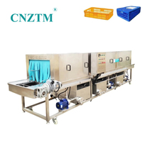 Tunnelmandwasmachine met motor, hoogproductieve reinigingsapparatuur voor voedselverwerking, kratwasmachine