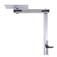 Pied de table réglable et rotatif en aluminium argenté pour tables de travail et de repas en camping-car, caravane, fourgon aménagé GR-ZT508