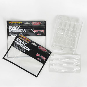 Empaques Deslizantes Personalizados para Señuelos de Pesca, Blísteres Rígidos de Plástico para Señuelos de Pesca con Orificio Euro - Product Image 1