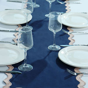 Camino DE MESA DE LINO verde azulado oscuro, borde bordado de alta calidad, decoración moderna para boda, técnica tejida, hogar, Hotel, gasa, comedor - Product Image 2