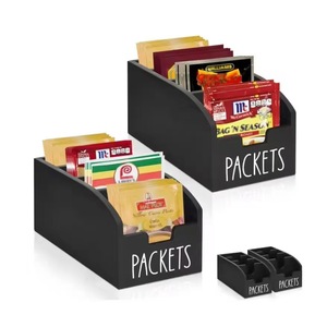 Wooden Multi Compartment <b>Tea</b> Bag Storage <b>Box</b> Rectangle Solid Color No Lid Standing Type Office Organizer Cabinet Organizer - Product Image 2