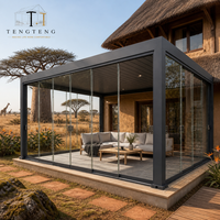 Pergola extérieure motorisée en aluminium personnalisable avec structure thermolaquée et fonctionnement motorisé ou manuel pour l'extérieur