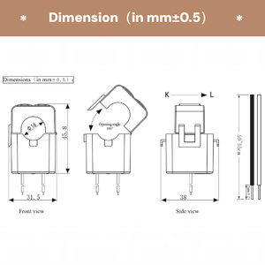 Transformateur <span class=keywords><strong>de</strong></span> courant à noyau divisé SCT016S YHDC 40-100mA 1A Sortie 50-200A Précision 0,2/0,5% Noyau en acier au silicium laminé 50-60Hz - Product Image 4